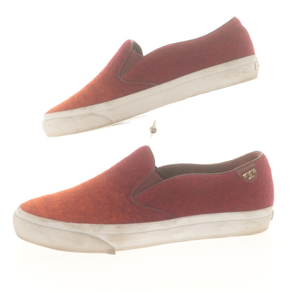 ■ Tory Burch Loafers Shoes Gold Logo Hardware Men's Women's 8 (25.0cm) Reddish Brown