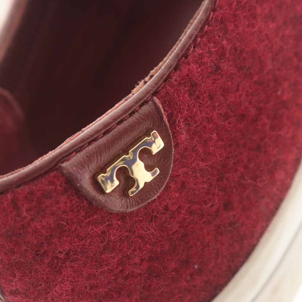 ■ Tory Burch Loafers Shoes Gold Logo Hardware Men's Women's 8 (25.0cm) Reddish Brown