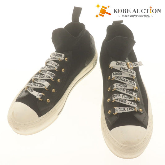 ■ Christian Dior クリスチャン ディオール スニーカー シューズ 靴 J'ADIOR 紐 レディース 36 1/2 (23.5cm相当) ブラック 袋付き
