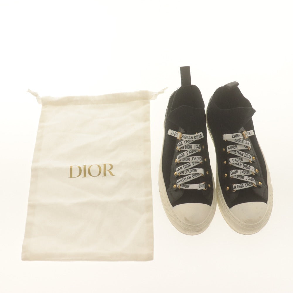 ■ Christian Dior クリスチャン ディオール スニーカー シューズ 靴 J'ADIOR 紐 レディース 36 1/2 (23.5cm相当) ブラック 袋付き