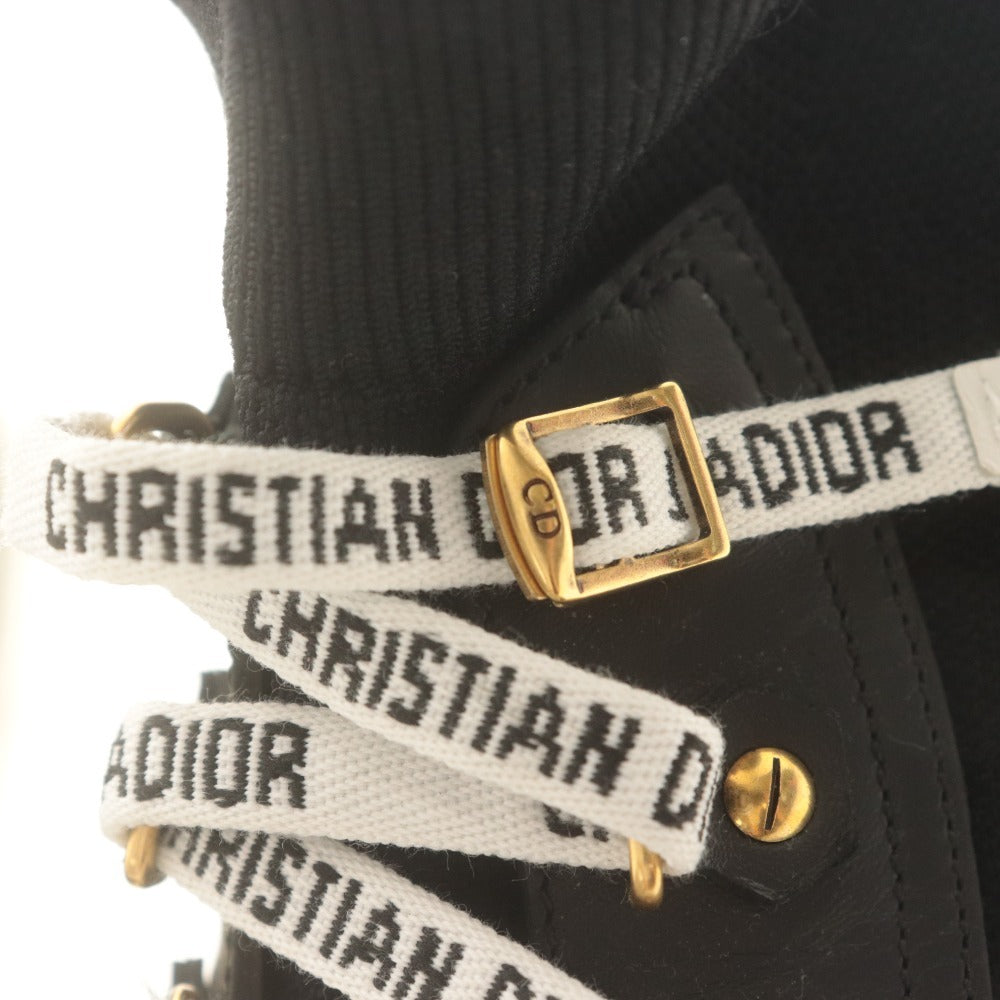 ■ Christian Dior クリスチャン ディオール スニーカー シューズ 靴 J'ADIOR 紐 レディース 36 1/2 (23.5cm相当) ブラック 袋付き