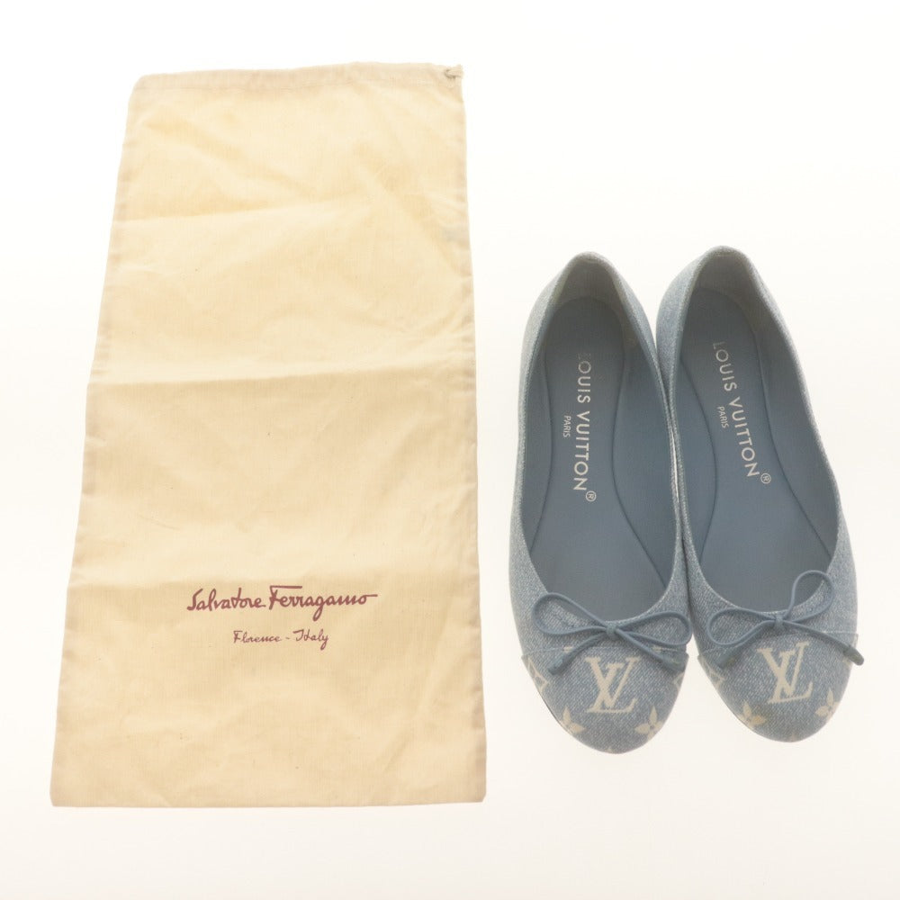 ■ LOUIS VUITTON ルイヴィトン バレリーナシューズ ポピ・ライン バレリーナ レディース 35 1/2 M (22.5~23.0cm相当) ライトブルー系