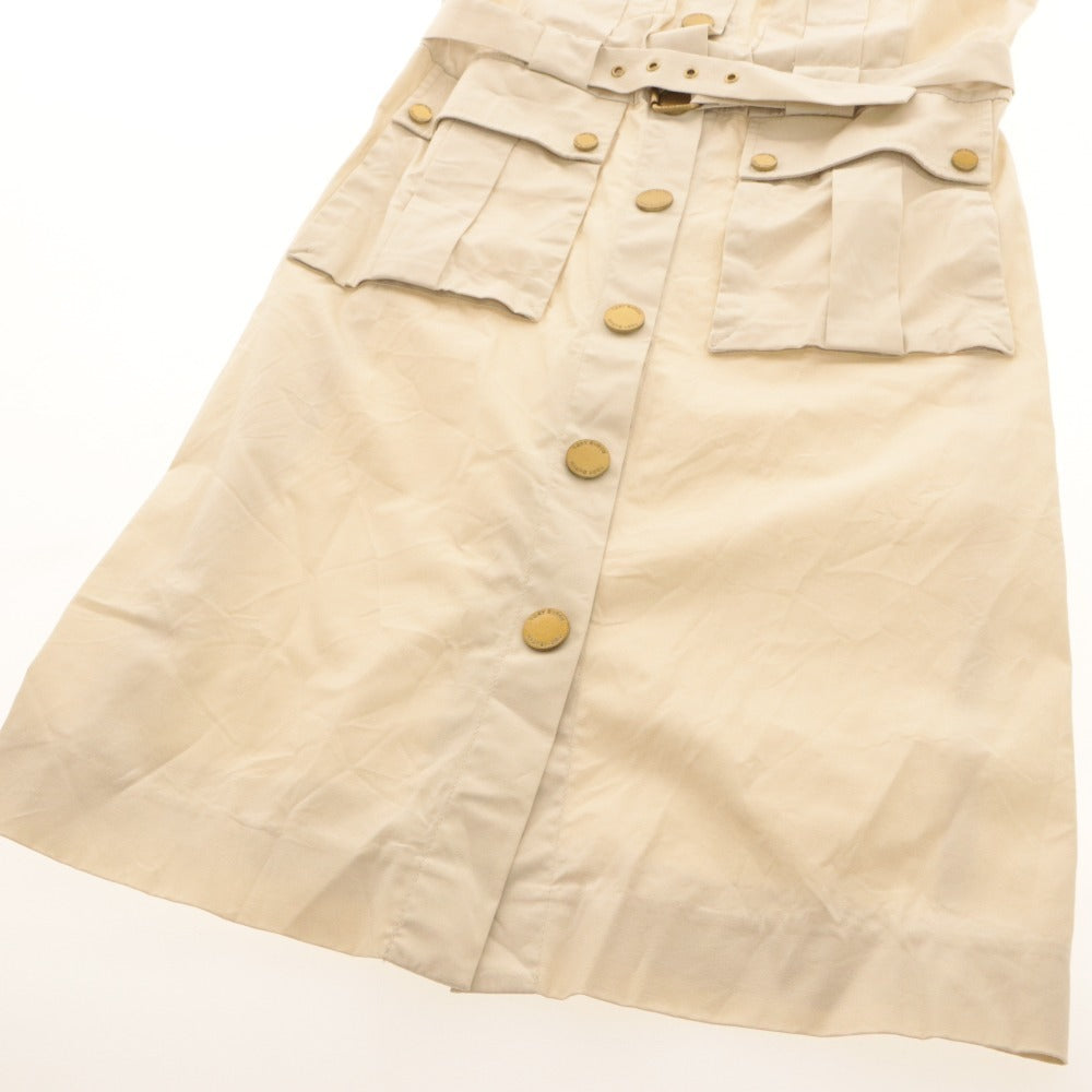 ■ Tory Burch トリーバーチ ワンピース トップス ボトムス 襟 ノースリーブ ボタン ポケット レディース 2 アイボリー系