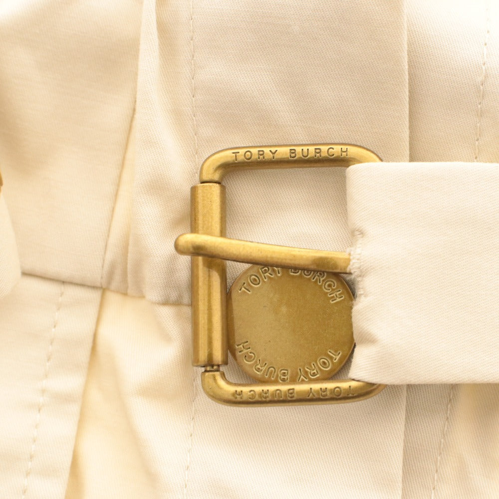■ Tory Burch トリーバーチ ワンピース トップス ボトムス 襟 ノースリーブ ボタン ポケット レディース 2 アイボリー系
