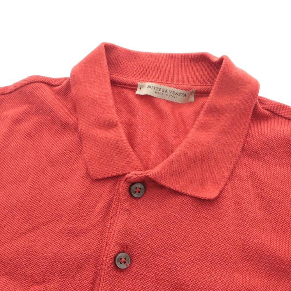 ■ Bottega Veneta ボッテガヴェネタ ポロシャツ トップス 襟 半袖 首ボタン ワンポイント レディース メンズ 44 レッド系