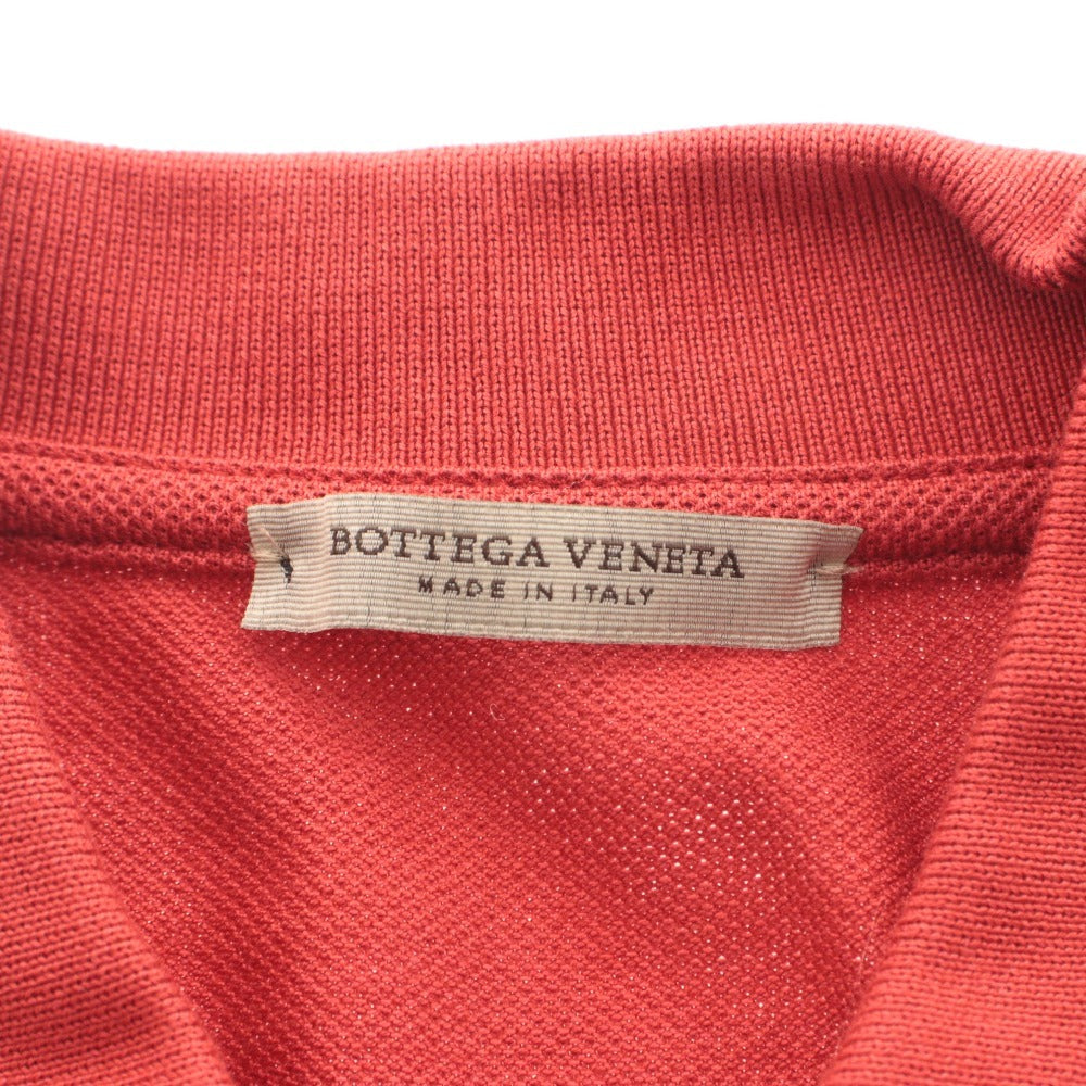 ■ Bottega Veneta ボッテガヴェネタ ポロシャツ トップス 襟 半袖 首ボタン ワンポイント レディース メンズ 44 レッド系
