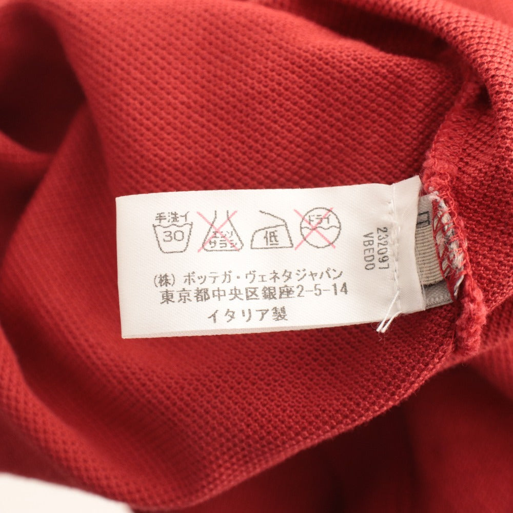 ■ Bottega Veneta ボッテガヴェネタ ポロシャツ トップス 襟 半袖 首ボタン ワンポイント レディース メンズ 44 レッド系