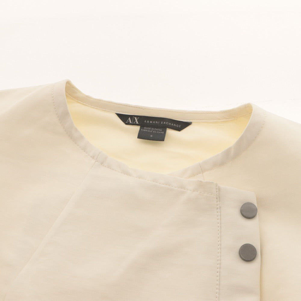 ■ A|X ARMANI EXCHANGE アルマーニエクスチェンジ ワンピース トップス ボトムス ノースリーブ ボタン 無地 レディース 0 アイボリー系