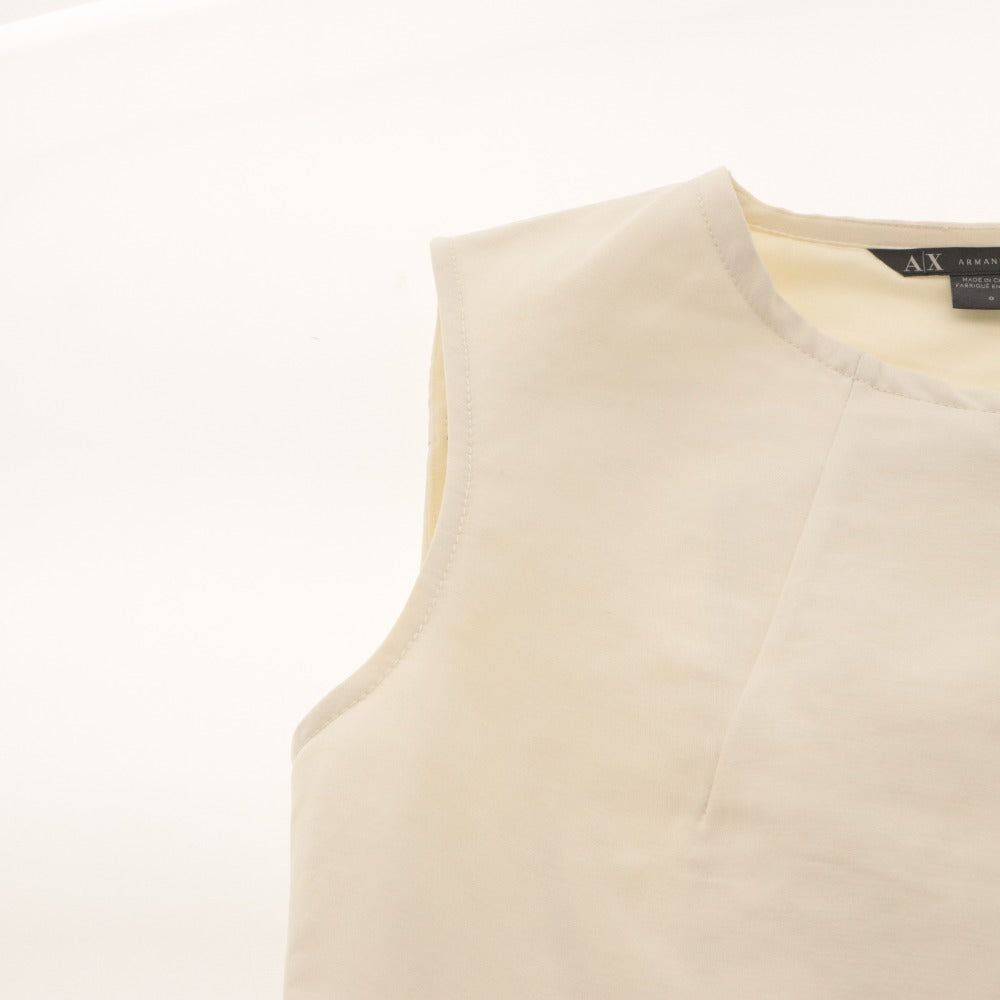 ■ A|X ARMANI EXCHANGE アルマーニエクスチェンジ ワンピース トップス ボトムス ノースリーブ ボタン 無地 レディース 0 アイボリー系