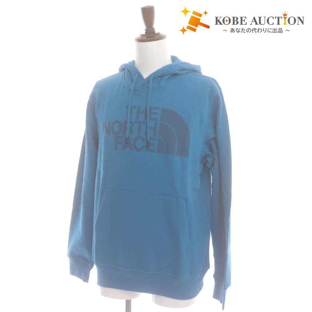 ■ THE NORTH FACE ノースフェイス トレーナー トップス 長袖 フード ポケット ロゴ メンズ M ブルー系 タグ付き 未使用