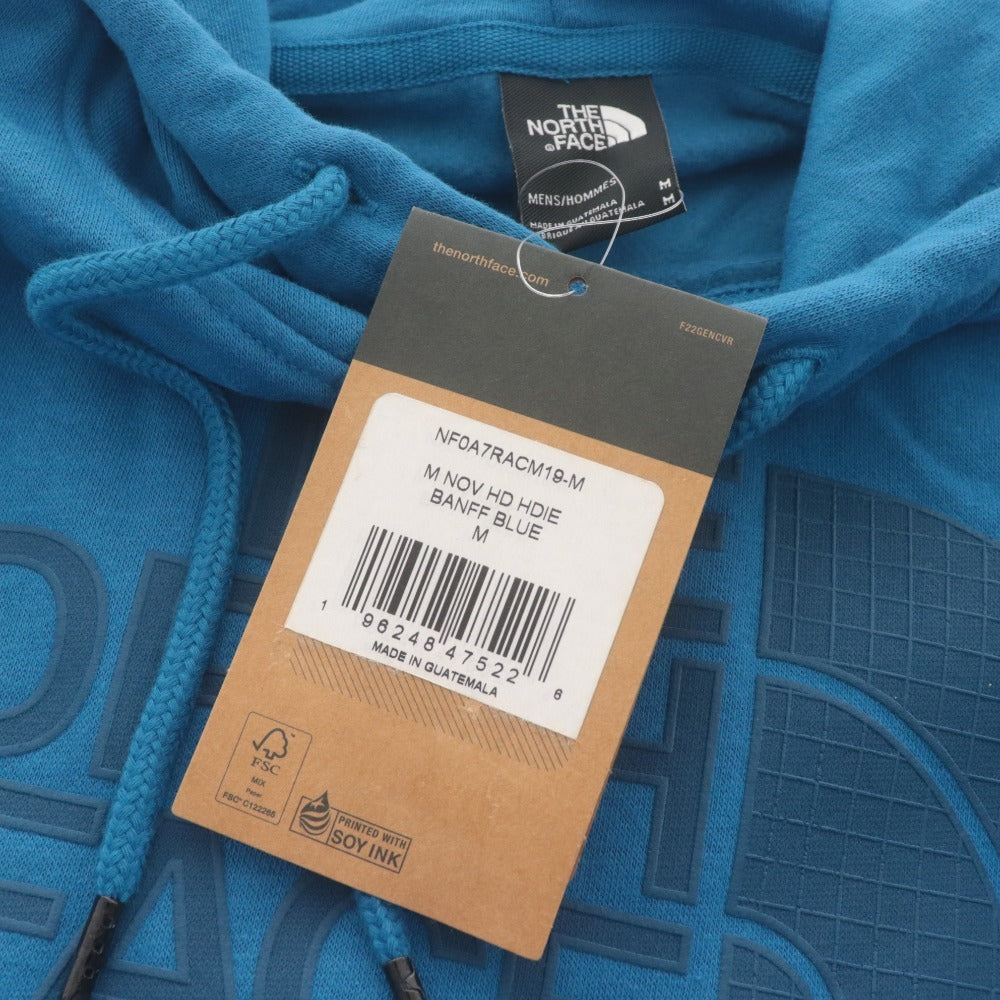 ■ THE NORTH FACE ノースフェイス トレーナー トップス 長袖 フード ポケット ロゴ メンズ M ブルー系 タグ付き 未使用