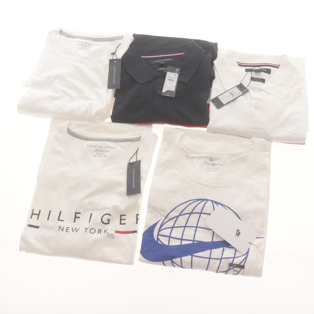 ■ Tommy Hilfiger トミーヒルフィガー 他 シャツ 5枚セット まとめ売り ポロシャツ Tシャツ 半袖 長袖 メンズ M L XXL タグ付き 未使用
