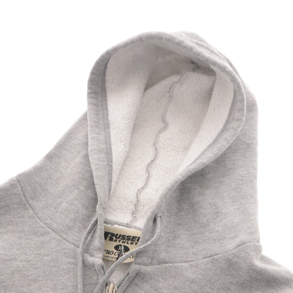 ■ Russell Athletic ラッセルアスレティック パーカー ジャケット アウター ファスナー ポケット フード メンズ XL グレー系