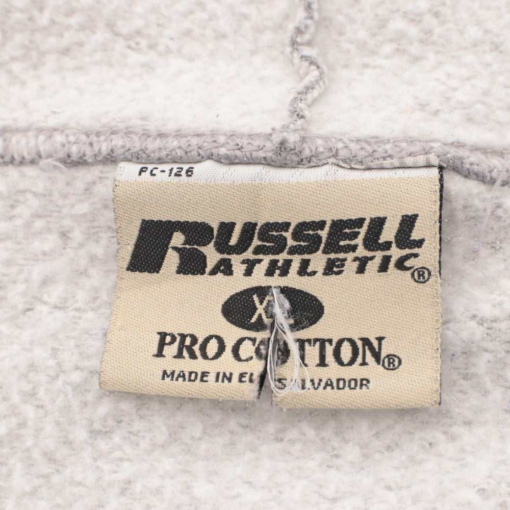 ■ Russell Athletic ラッセルアスレティック パーカー ジャケット アウター ファスナー ポケット フード メンズ XL グレー系