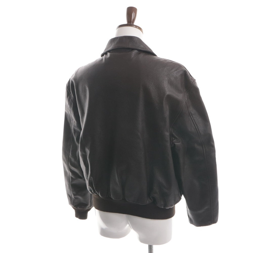 ■ COOPER クーパー フライトジャケット アウター A-2 ゴートスキン ファスナー ポケット メンズ 42 ダークブラウン系