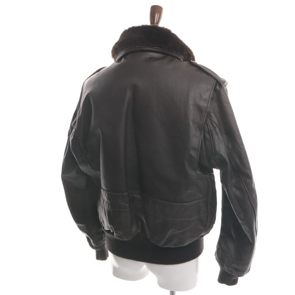 ■ Schott ショット フライトジャケット アウター G-1 ファスナー ポケット ヴィンテージ メンズ 42 ダークブラウン系
