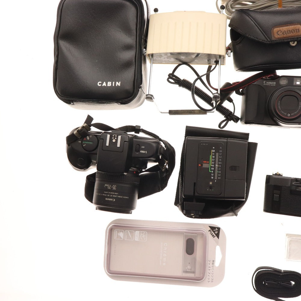 ■ キヤノン ミノルタ オリンパス 等 大量セット まとめ売り カメラ スライドプロジェクター スマホケース 等 付属品付き ジャンク
