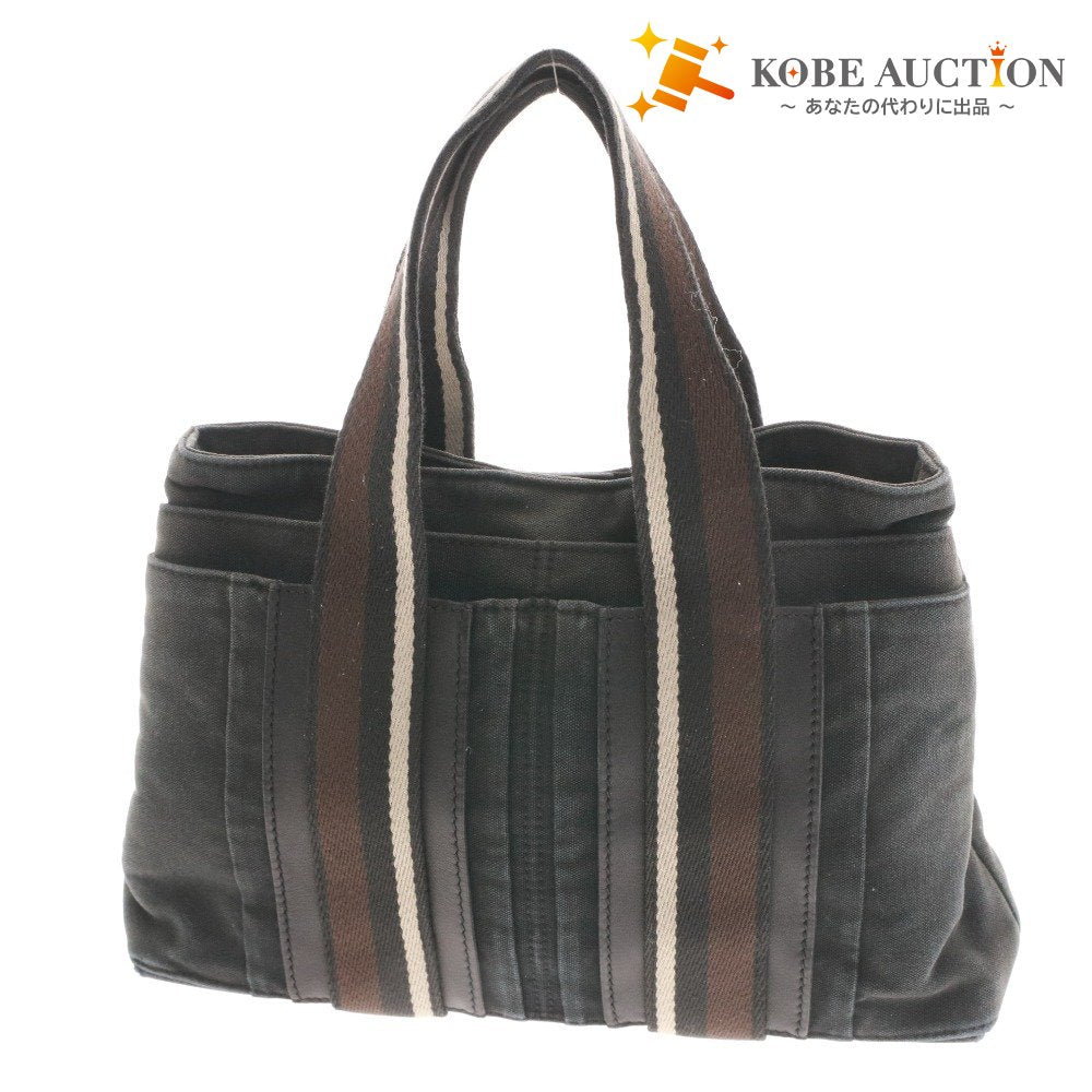 ● エルメス トロカホリゾンタルPM トートバッグ ハンドバッグ 鞄 レディース ブラック系