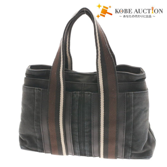 ● エルメス トロカホリゾンタルPM トートバッグ ハンドバッグ 鞄 レディース ブラック系