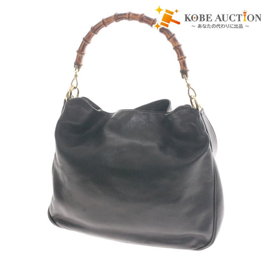 ● グッチ ショルダーバッグ 001.1998.1577 鞄 バンブー 2way レザー レディース ブラック