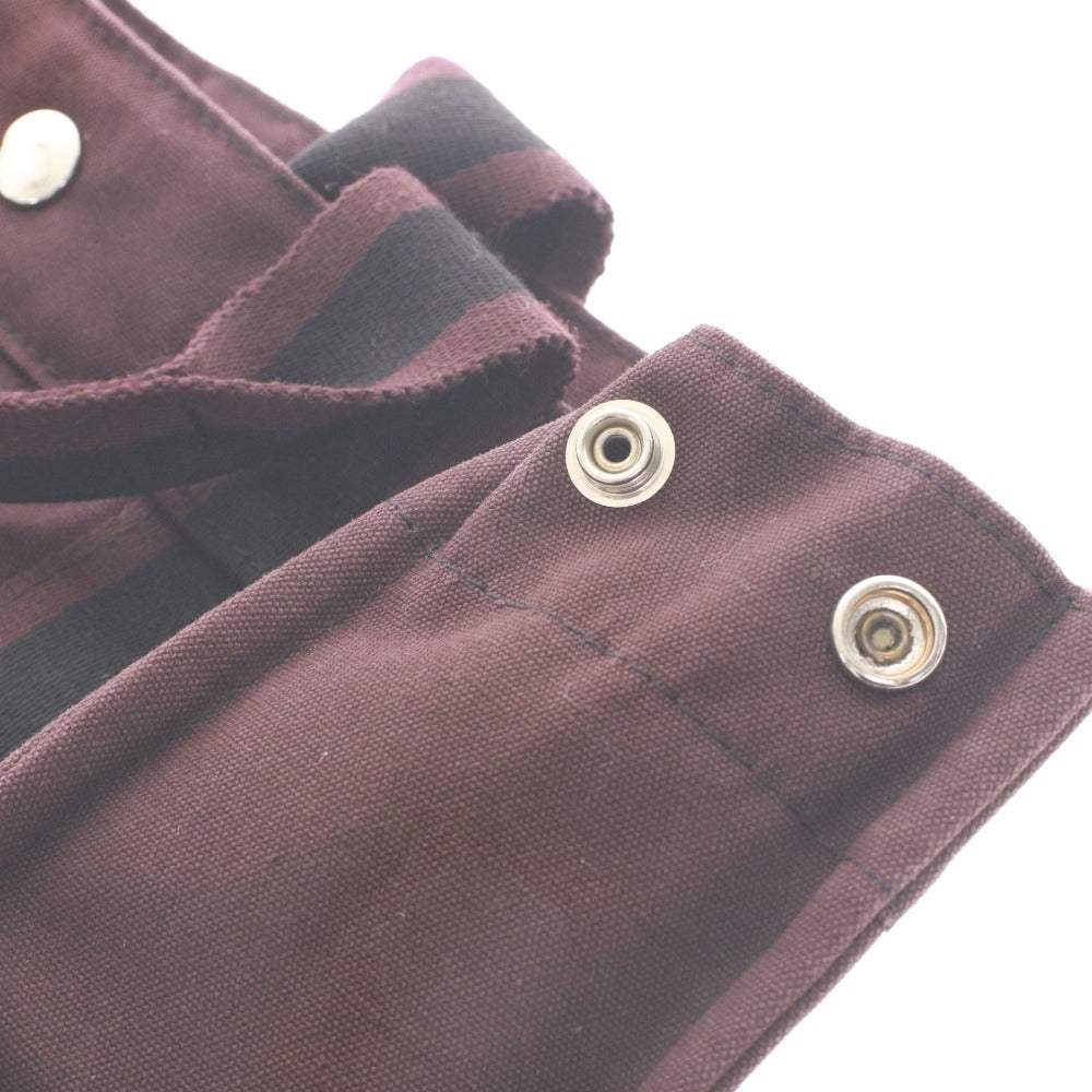 ● エルメス トートバッグ フールトゥ MM 鞄 ハンドバッグ 手提げ コットンキャンバス 2トーンカラー レディース ネイビー ボルドー系