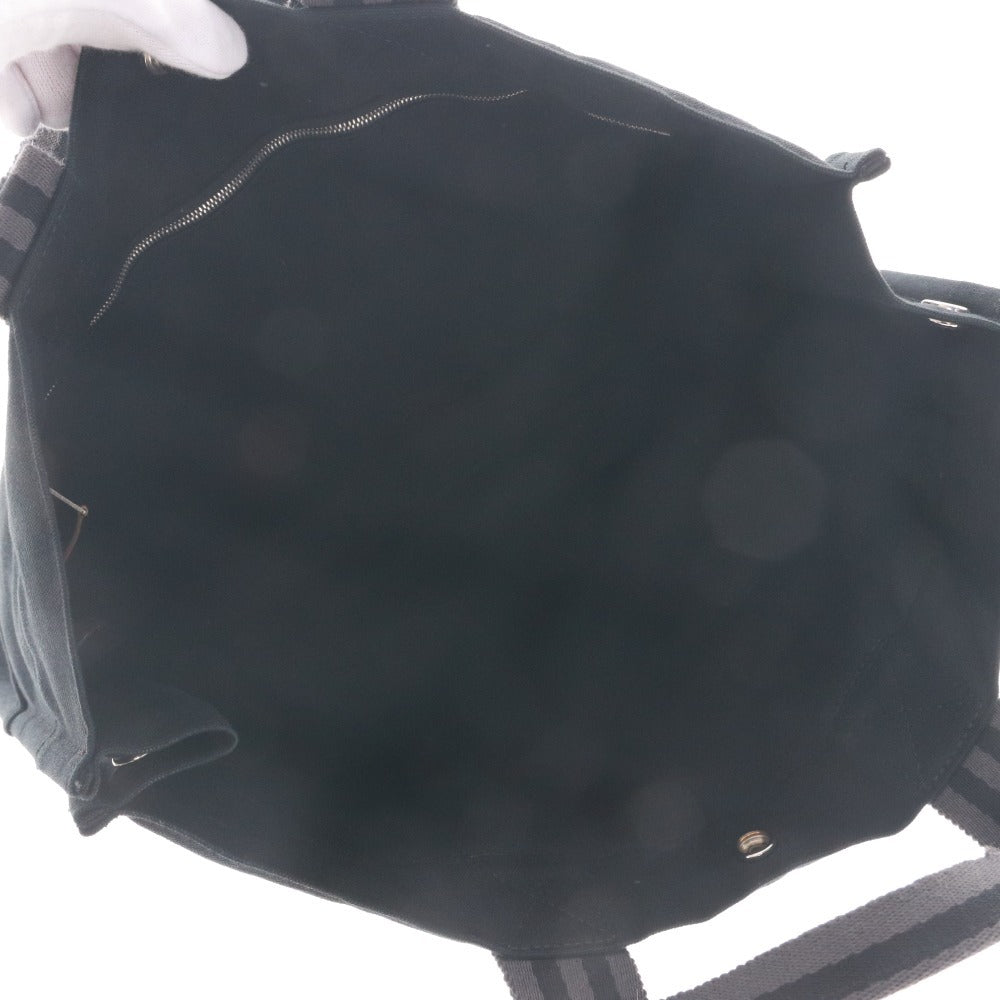 ● エルメス トートバッグ フールトゥ MM 鞄 ハンドバッグ 手提げ コットンキャンバス レディース ブラック