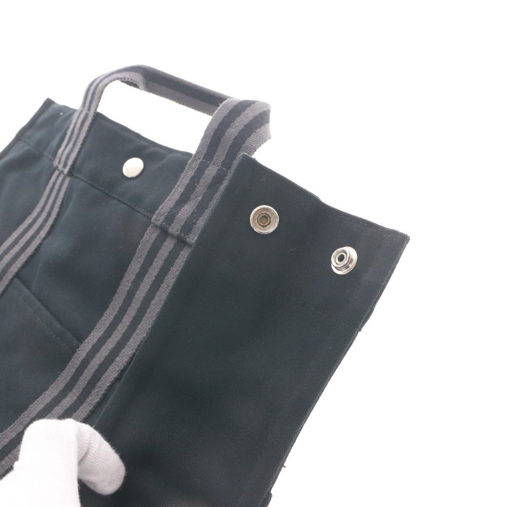 ● エルメス トートバッグ フールトゥ MM 鞄 ハンドバッグ 手提げ コットンキャンバス レディース ブラック