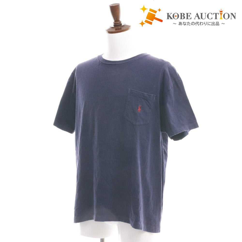 ■ Polo Ralph Lauren T-Shirt Short Sleeve Top Chest Pocket One Point Men's M Navy