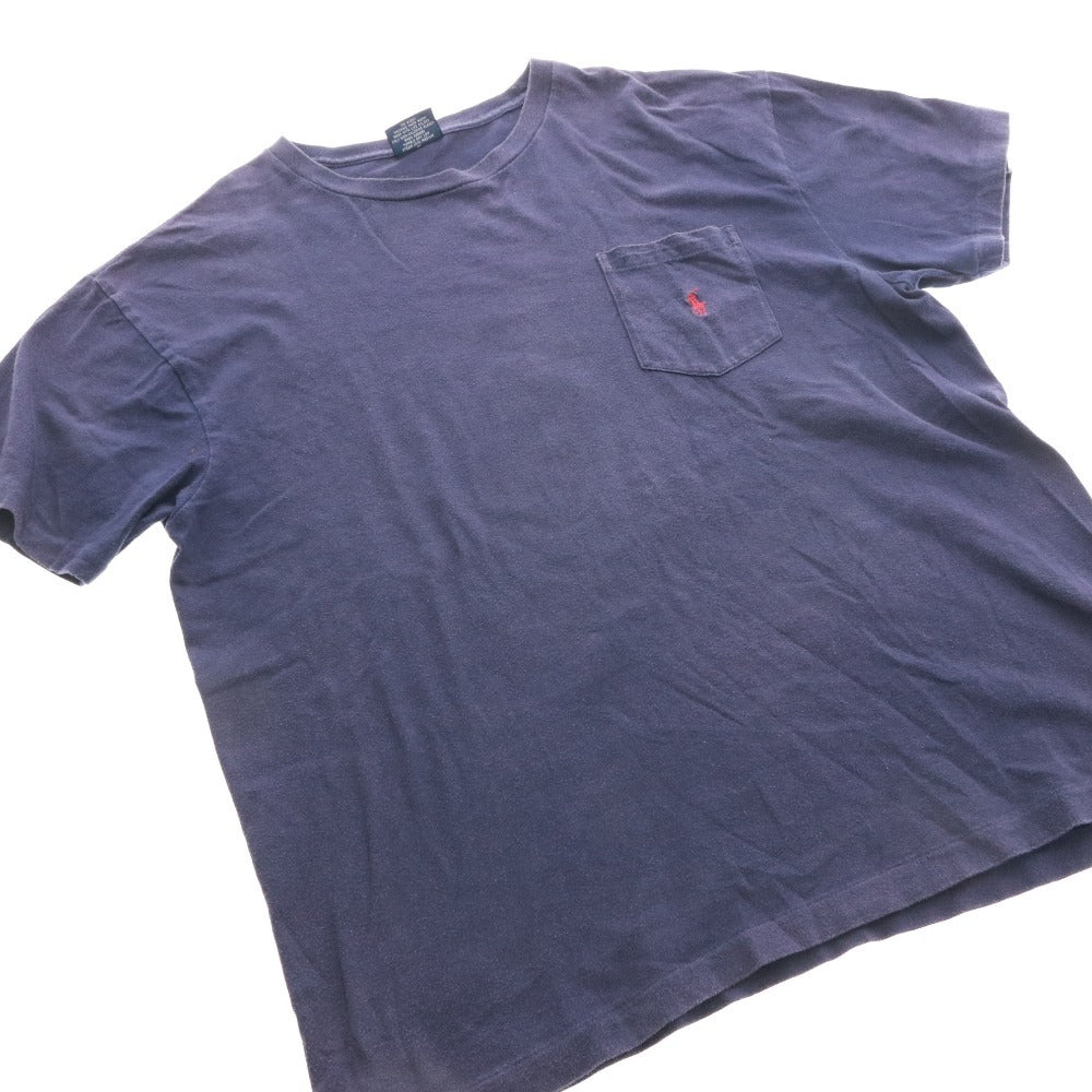 ■ Polo Ralph Lauren T-Shirt Short Sleeve Top Chest Pocket One Point Men's M Navy