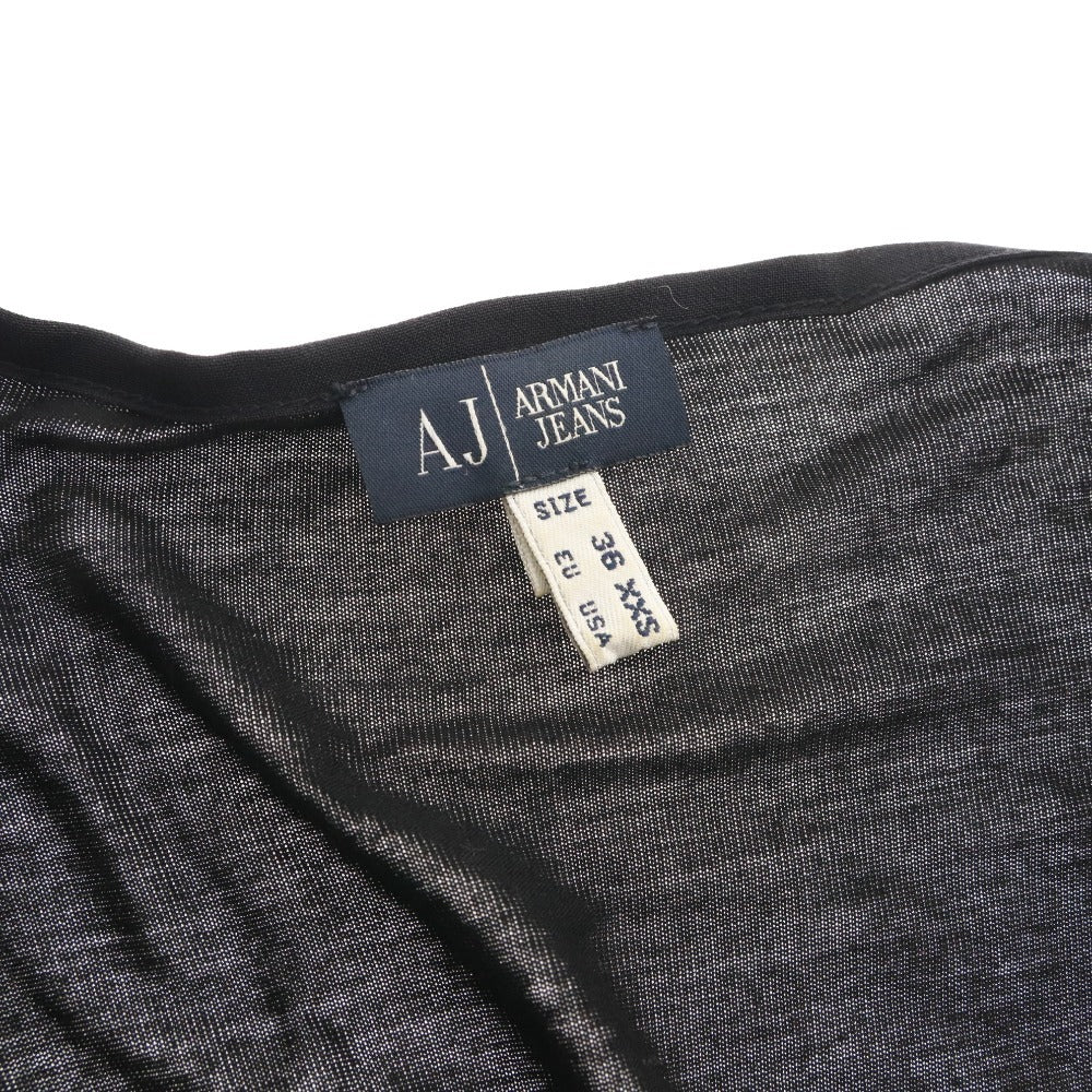 ■ アルマーニ ジーンズ RMANI JEANS ワンピース カシュクール 異素材 レディース XXS ブラック