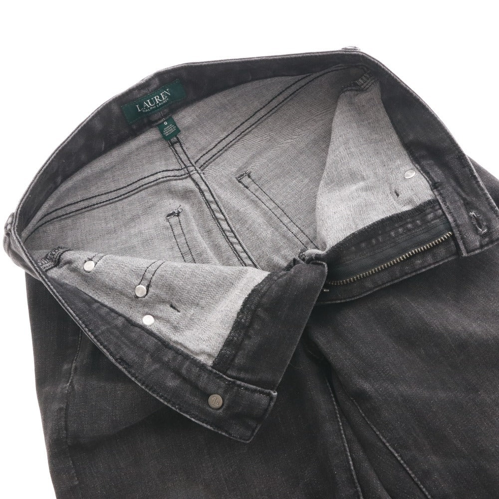 ■ Ralph Lauren Skinny Denim Jeans Bottoms Stretch Faded Women's 0 (XS~S equivalent) Gray
