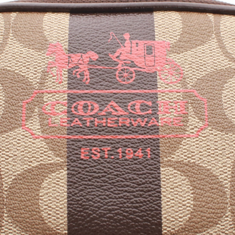 ■ コーチ COACH ポーチ 41116 シグネチャー PVC レザー マルチケース 小物入れ レディース ブラウン系 タグ付き 未使用