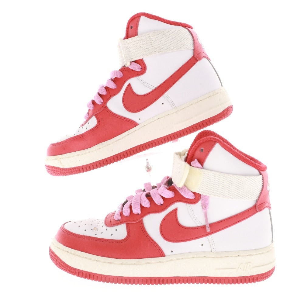 ■ ナイキ NIKE スニーカー エアフォースワン AIR FORCE1 靴 レディース 22.5cm ホワイト レッド系