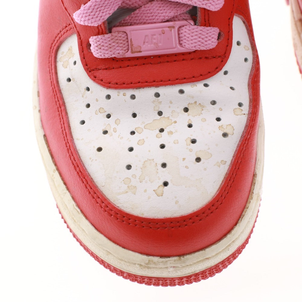 ■ ナイキ NIKE スニーカー エアフォースワン AIR FORCE1 靴 レディース 22.5cm ホワイト レッド系