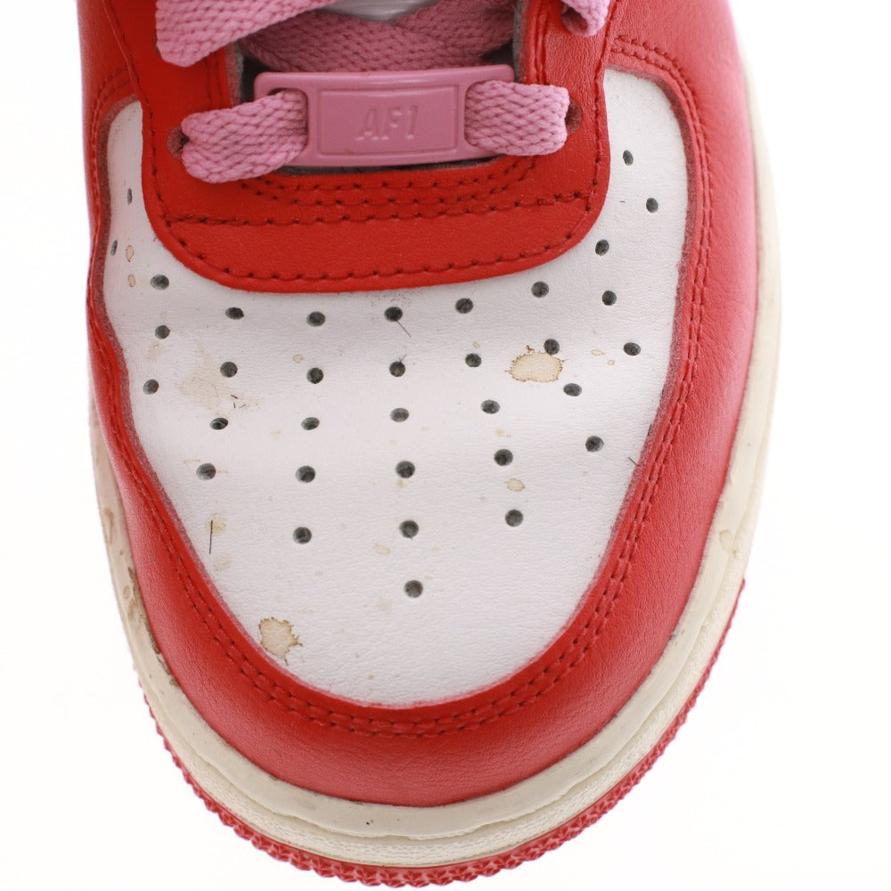 ■ ナイキ NIKE スニーカー エアフォースワン AIR FORCE1 靴 レディース 22.5cm ホワイト レッド系