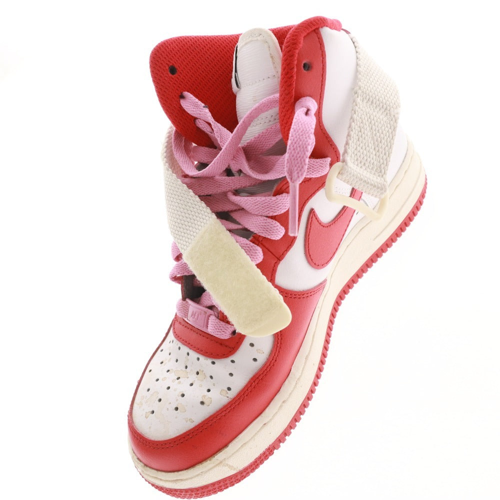 ■ ナイキ NIKE スニーカー エアフォースワン AIR FORCE1 靴 レディース 22.5cm ホワイト レッド系