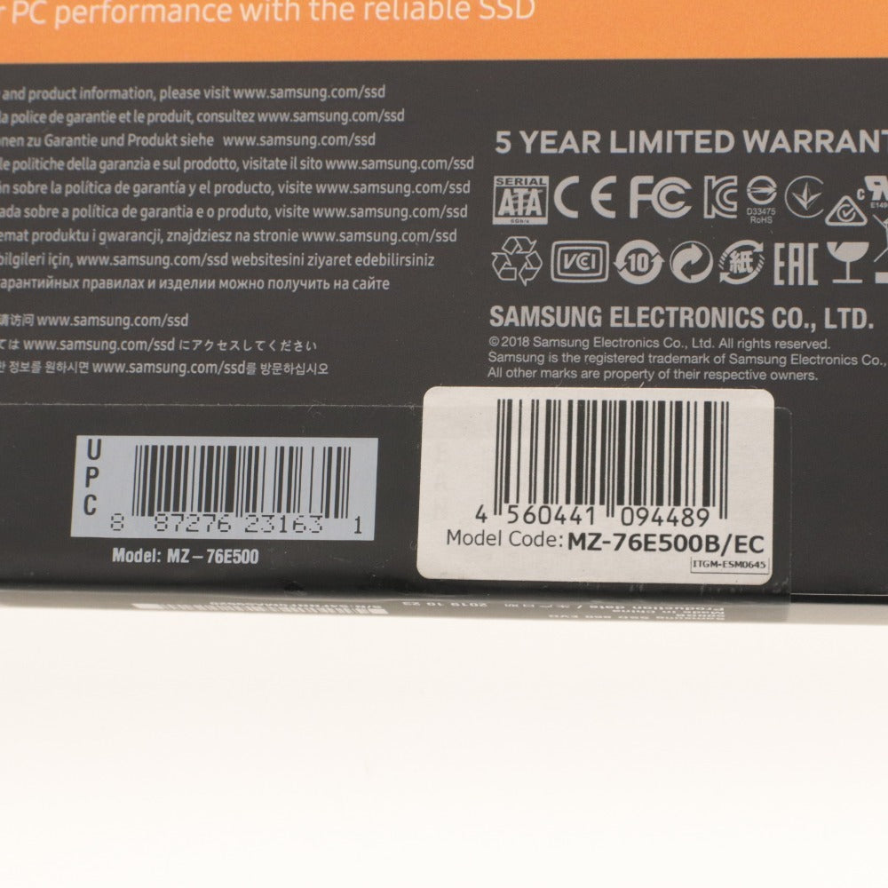 ■ SAMSUNG サムスン SSD V-NAD 500GB 860 EVO MZ-76E500B/EC 2.5インチ 内蔵 SATA3.0 未開封 未使用