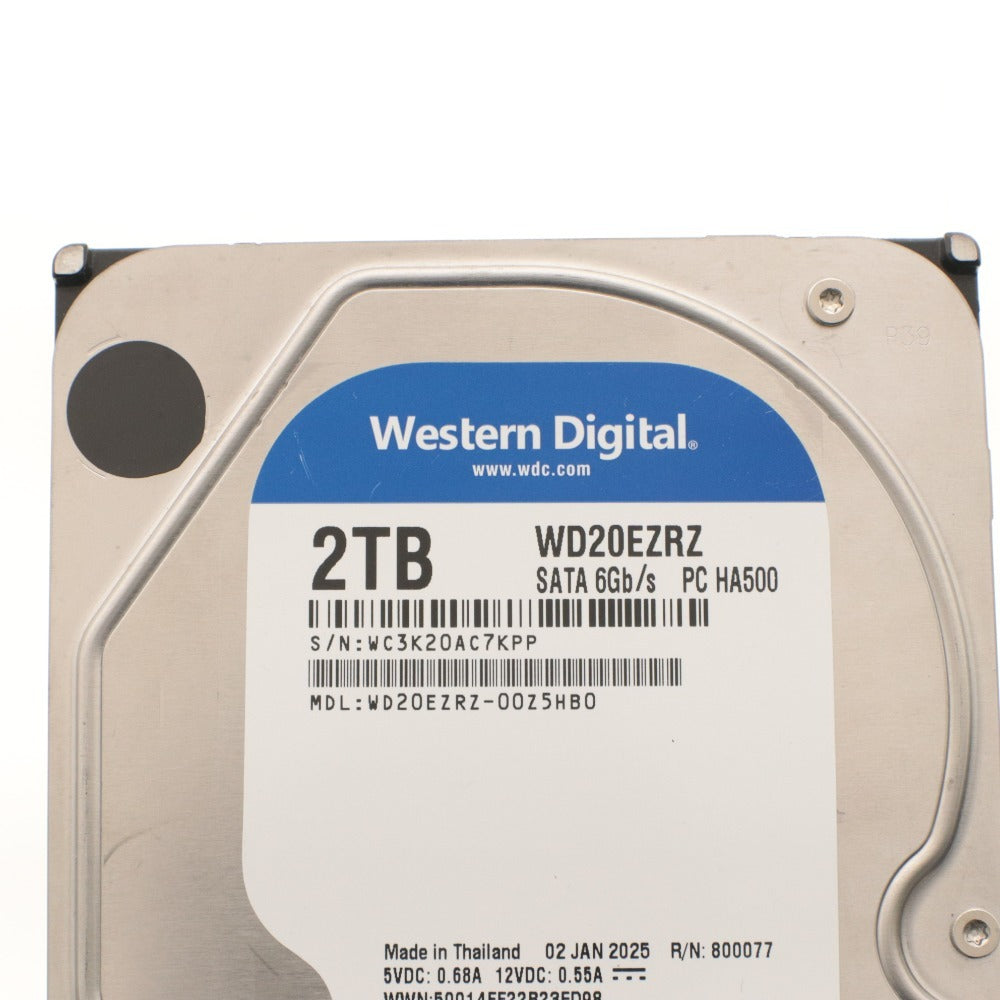 ■ Western Digita 内蔵HDD 2TB WD Blue 3.5インチ WD20EZRZ SATA 6Gb/s 2025年製造 使用時間:21時間 正常判定〇 初期化,動作確認済み