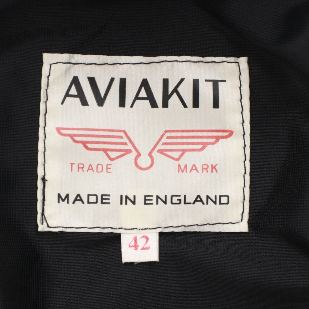 ■ リアルマッコイズ×ルイスレザー アヴィアキット ディアスキン サイクロン ライダースジャケット アウター メンズ 42 ネイビー