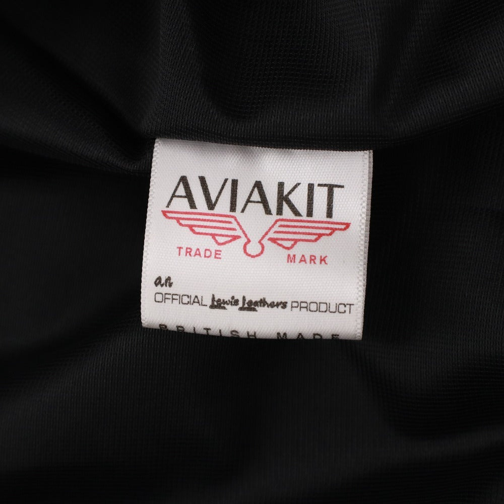 ■ リアルマッコイズ×ルイスレザー アヴィアキット ディアスキン サイクロン ライダースジャケット アウター メンズ 42 ネイビー