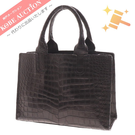 ■ Crocodile handbag, shoulder bag, 2WAY bag, men's, black