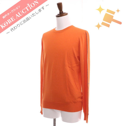■ Hermes sweater knit long sleeve top cashmere silk men's M orange box tag attached unused