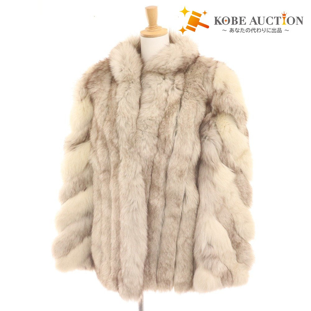 ■ Sagamink Fox Coat Outerwear Women's White Brown