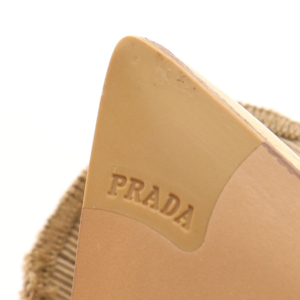 ■ プラダ パンプス 靴 ラインストーン入り レディース 35 1/2 22? シャンパンゴールド 箱付き 未使用
