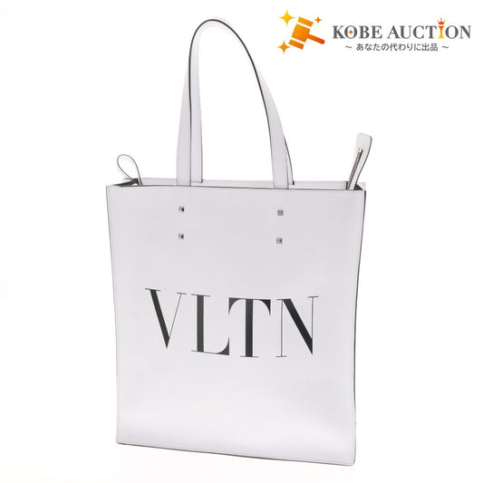 ■ Valentino Garavani Tote Bag, Shoulder Bag, Handbag, Logo Zipper Pouch, Men's White