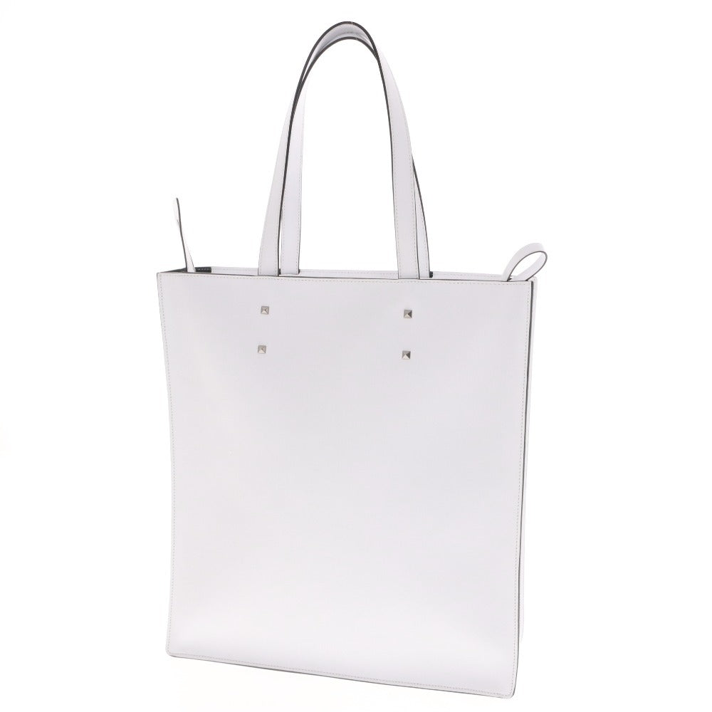 ■ Valentino Garavani Tote Bag, Shoulder Bag, Handbag, Logo Zipper Pouch, Men's White