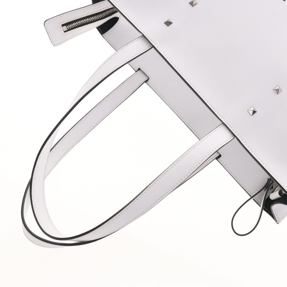 ■ Valentino Garavani Tote Bag, Shoulder Bag, Handbag, Logo Zipper Pouch, Men's White