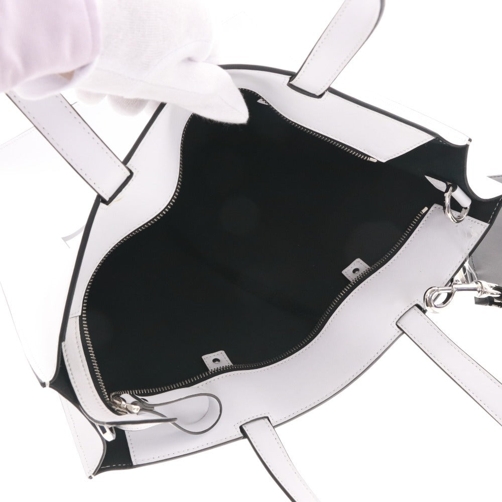 ■ Valentino Garavani Tote Bag, Shoulder Bag, Handbag, Logo Zipper Pouch, Men's White