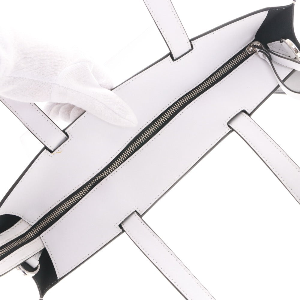 ■ Valentino Garavani Tote Bag, Shoulder Bag, Handbag, Logo Zipper Pouch, Men's White