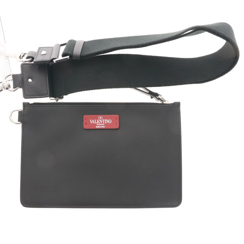 ■ Valentino Garavani Tote Bag, Shoulder Bag, Handbag, Logo Zipper Pouch, Men's White